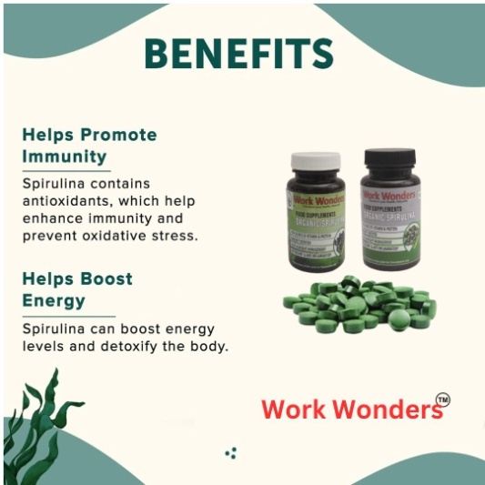 Spirulina Tablets Bottle (120 pc ) - Image 3