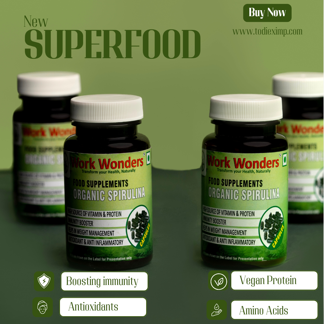 Natural Spirulina Capsules Bottle  ( 60 pc ) - Image 6